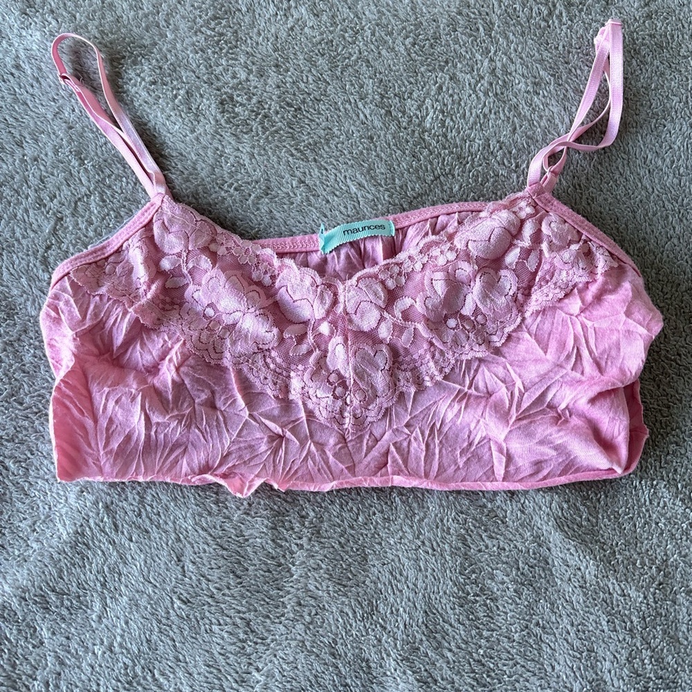 Maurices Pink Lace Bandeau